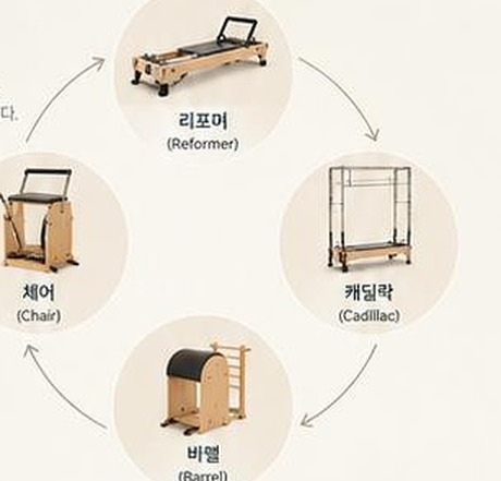 리포머 · 캐딜락 · 바렐 · 체어 4대 기구 순환